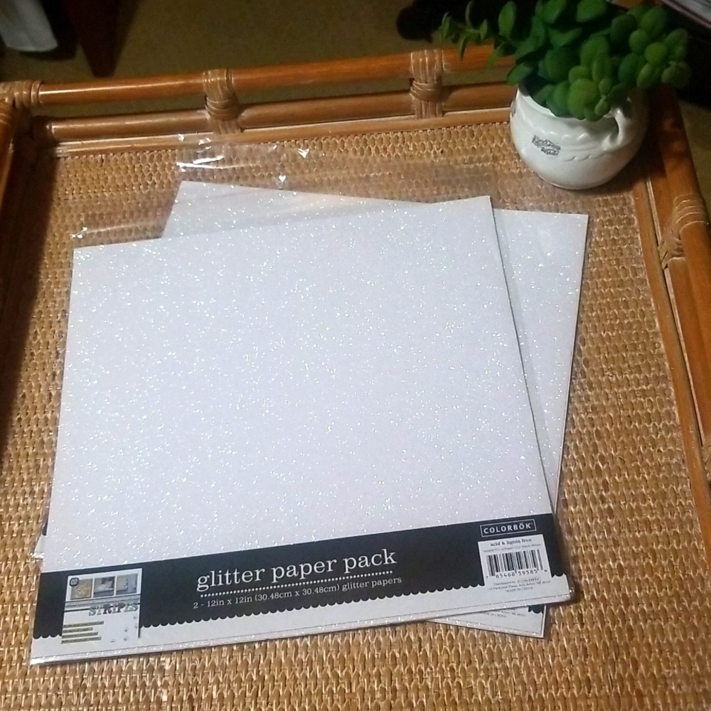 2 packs of white glitter paper cardstock